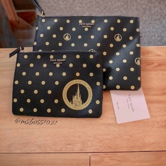 Kate Spade Black 50th Disney Double Wristlet BRAND NEW WITH TAGS